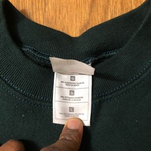 Green sweater from fruit of looms